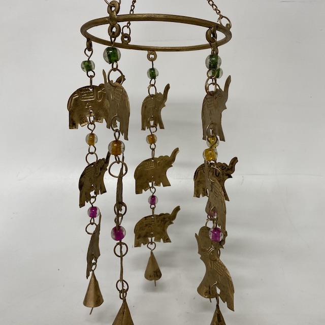 WALL or DOOR HANGING, Brass Elephant Wind Chime